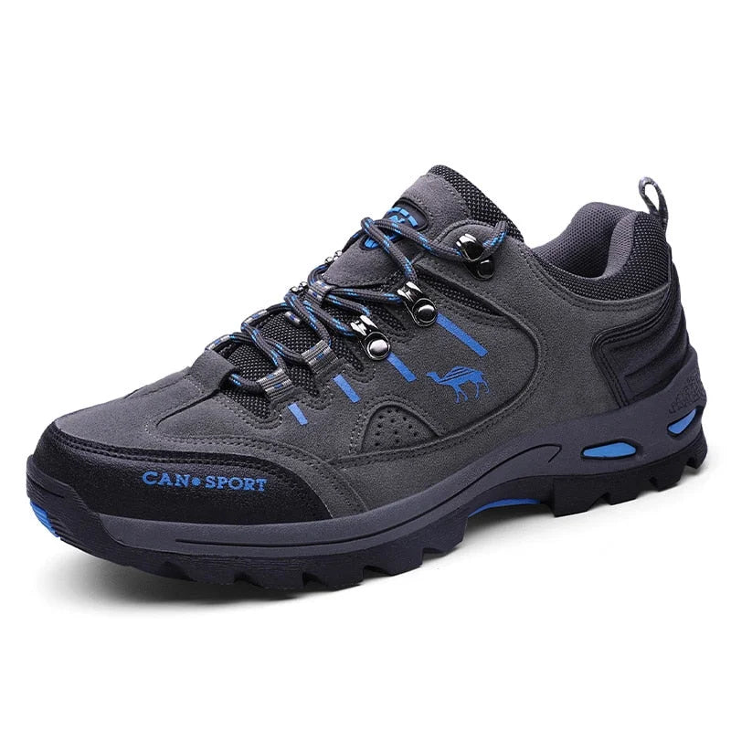 Chaussures de randonnée mixtes à lacets, semelle en caoutchouc, gris