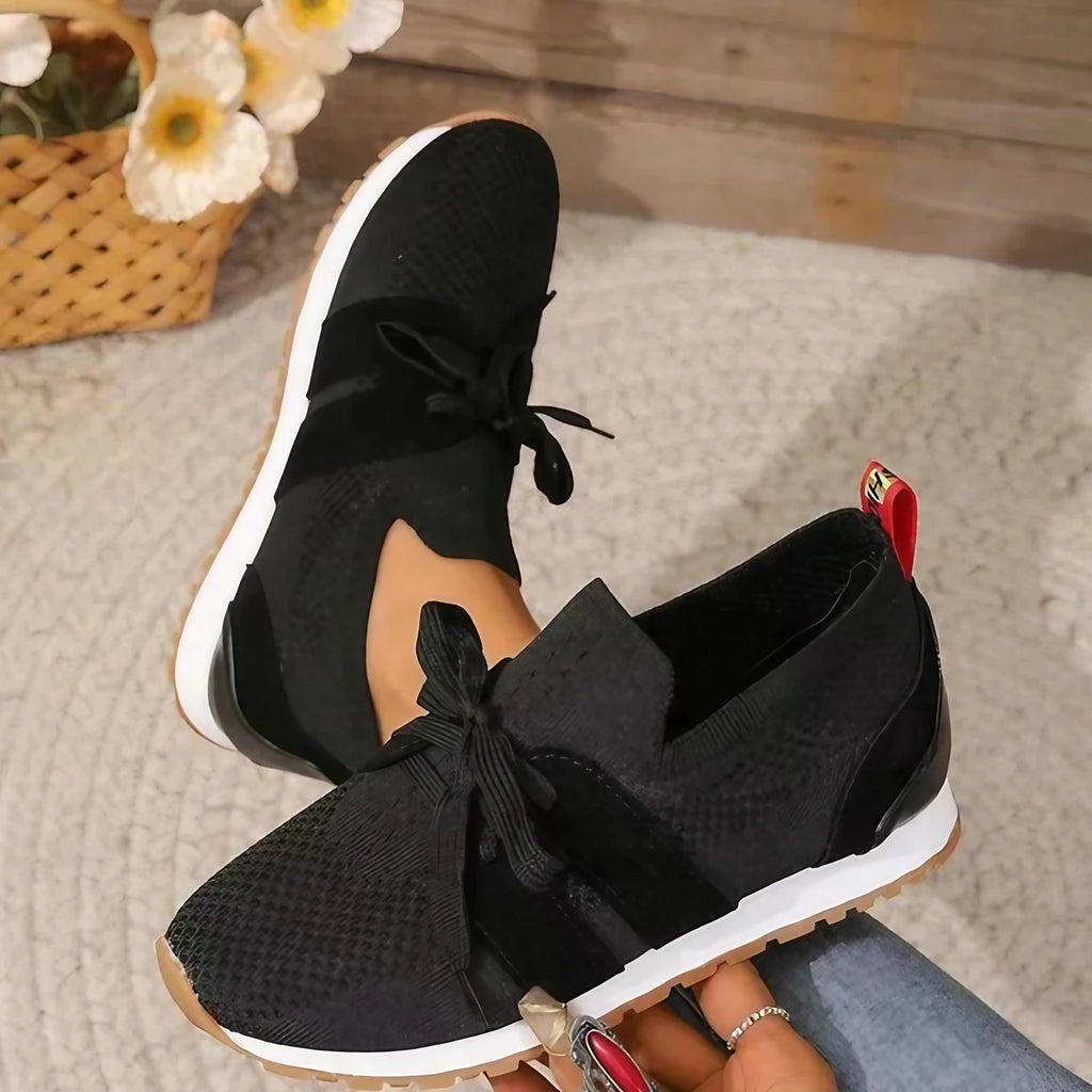 Chaussures de randonnée femme à tige en filet, légères, noir