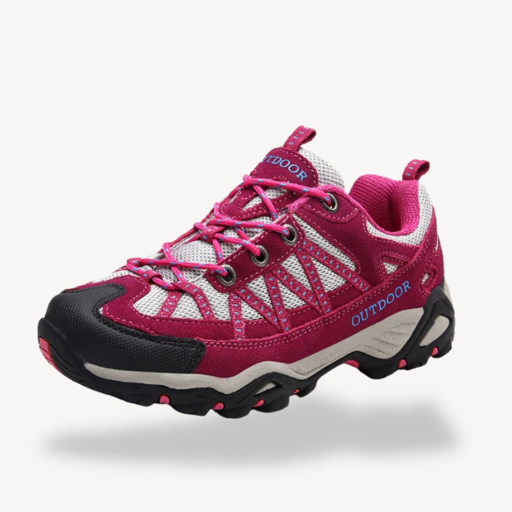 Chaussures de randonnée femme imperméables, semelle antidérapante, rose