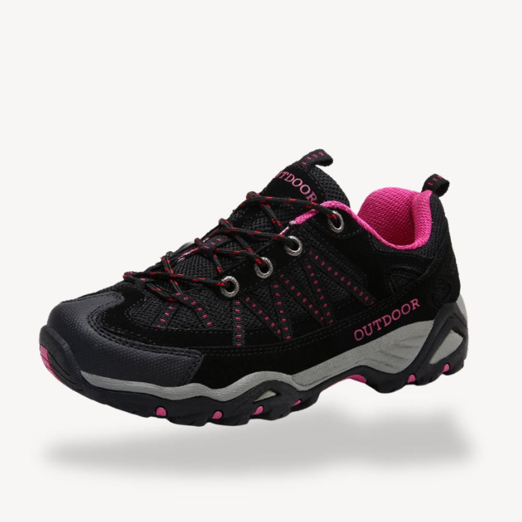 Chaussures de randonnée femme imperméables, semelle antidérapante, noir