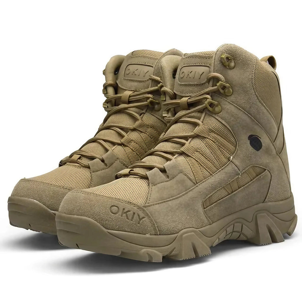 Chaussures de randonnée homme imperméables, bonne adhérence, marron