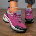Chaussures de randonnée femme imperméables à lacets, trois coloris, rose