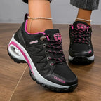 Chaussures de randonnée femme imperméables à lacets, trois coloris, noir
