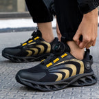 Chaussures de sécurité mixtes, embout acier, bouton rotatif