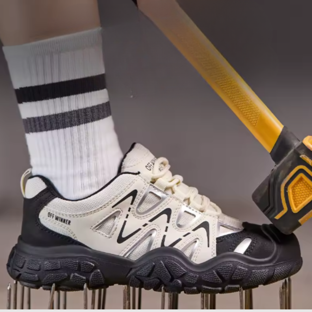 Chaussures de sécurité femme, embout acier, serrage sans lacets