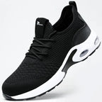 Chaussures de sécurité homme à embout acier, semelle anti-perforation, noir et blanc