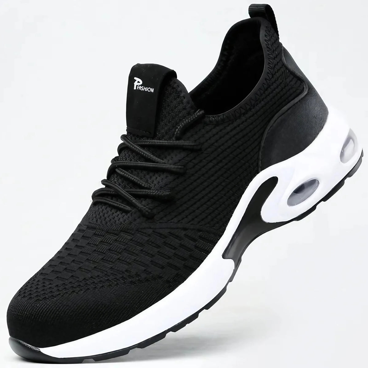 Chaussures de sécurité homme à embout acier, semelle anti-perforation, noir et blanc