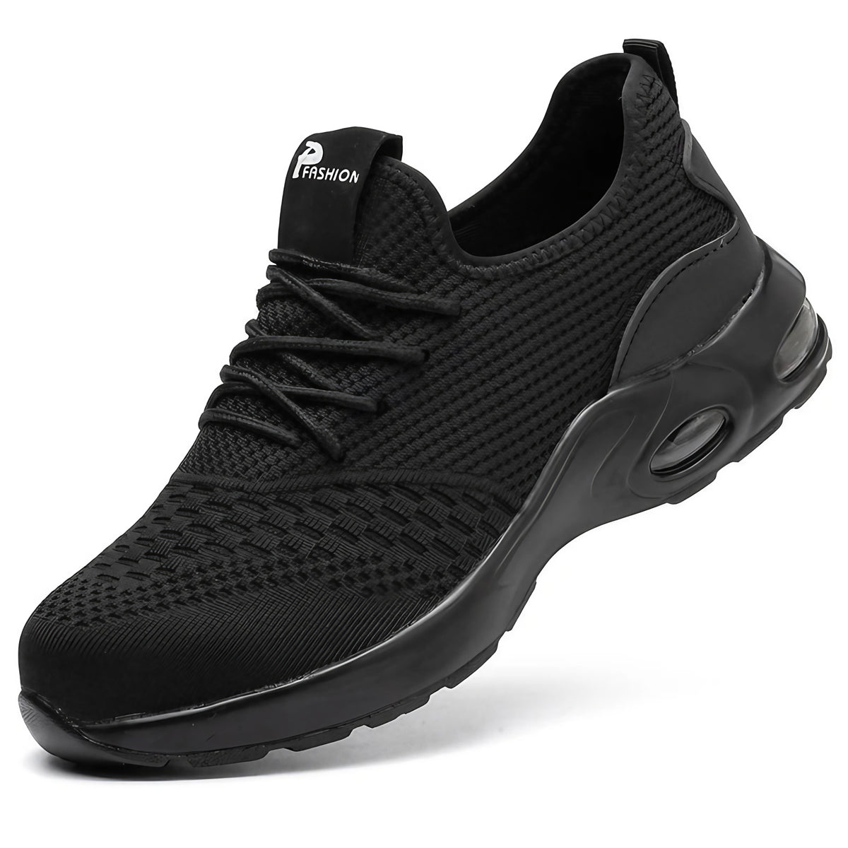 Chaussures de sécurité homme à embout acier, semelle anti-perforation, noir