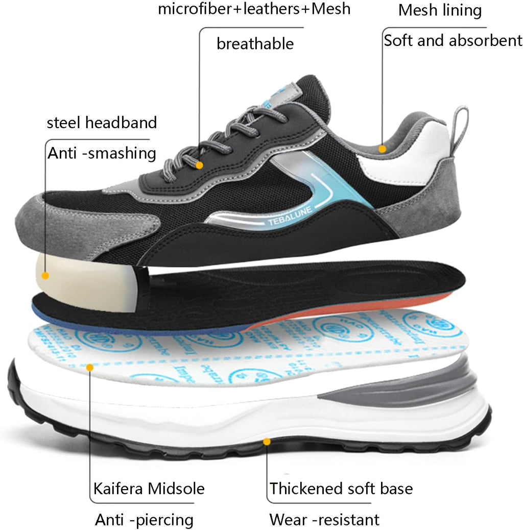 Chaussures de sécurité légères à embout composite, mixtes