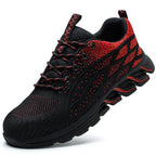 Chaussures de sécurité légères mixtes, embout acier, 36 au 48, rouge