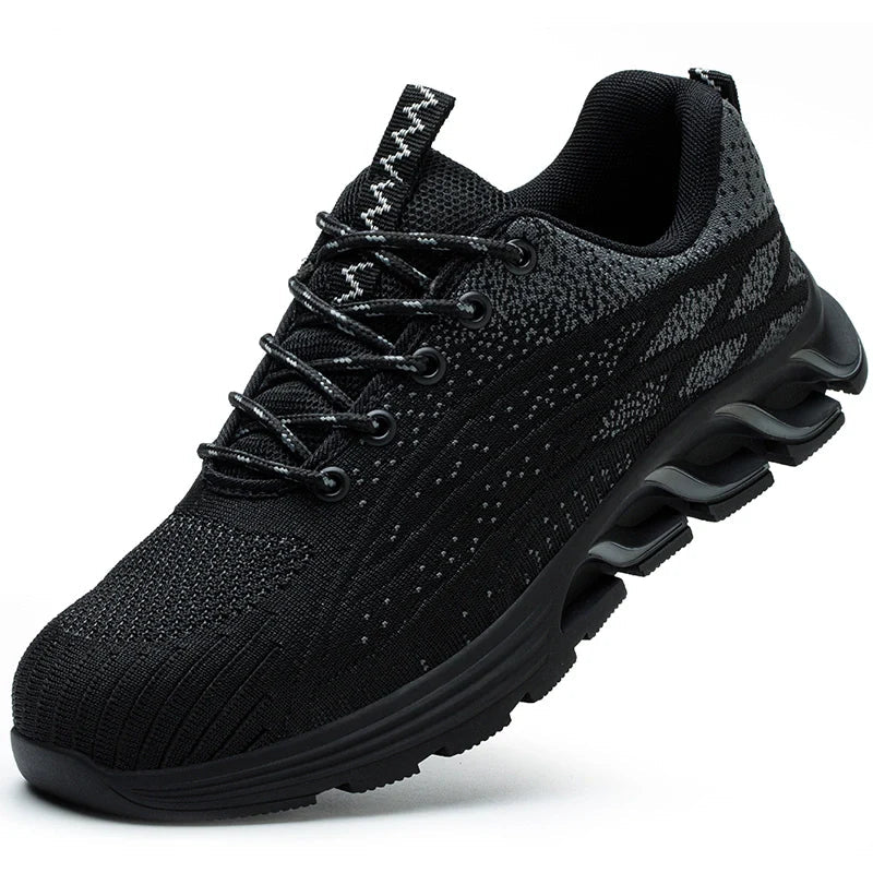 Chaussures de sécurité légères mixtes, embout acier, 36 au 48, noir