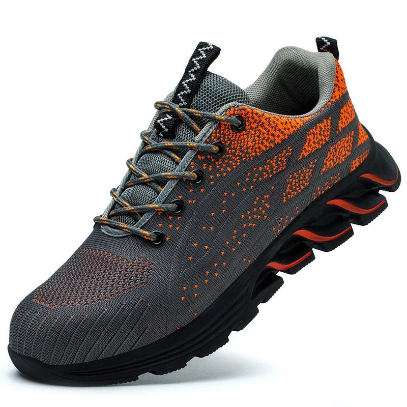 Chaussures de sécurité légères mixtes, embout acier, 36 au 48, orange