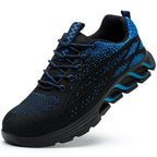 Chaussures de sécurité légères mixtes, embout acier, 36 au 48, bleu