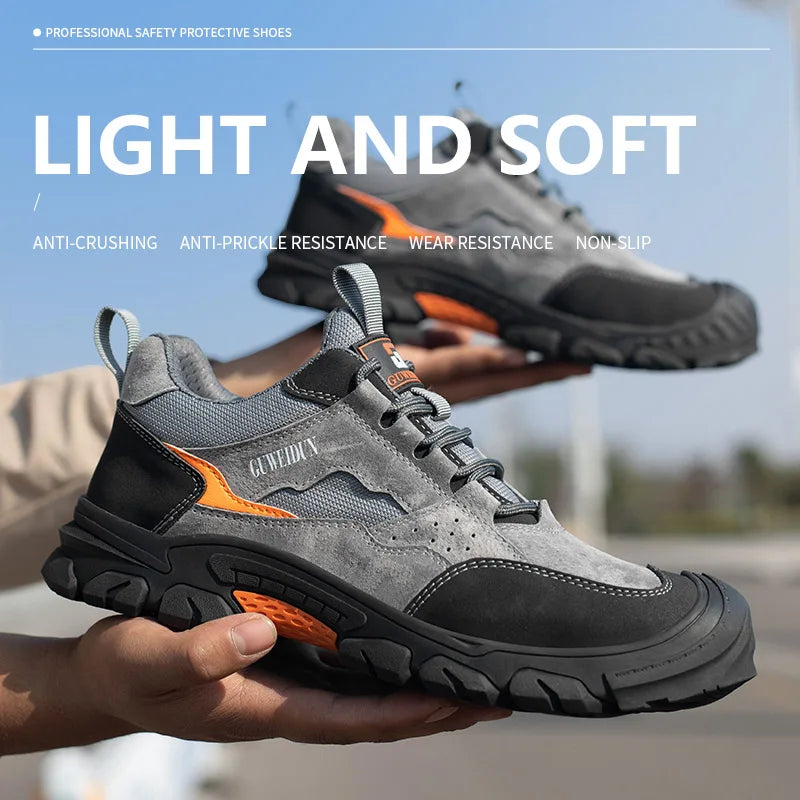 Chaussures de sécurité mixtes en similicuir, coque en acier
