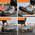 Chaussures de sécurité mixtes en similicuir, coque en acier