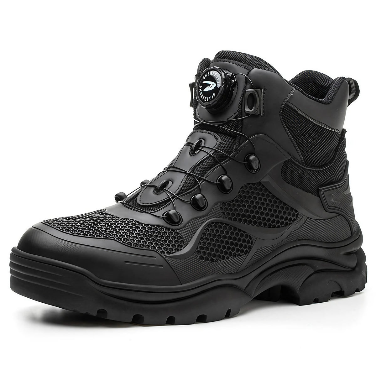 Chaussures de sécurité montantes mixtes, embout acier, bouton rotatif