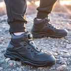 Chaussures de sécurité montantes mixtes, embout acier, bouton rotatif