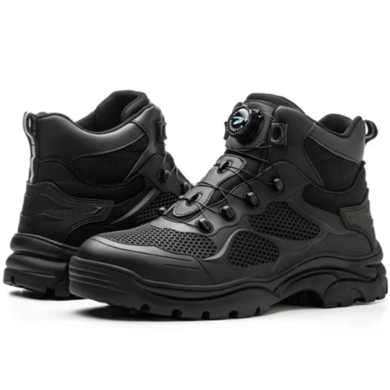 Chaussures de sécurité montantes mixtes, embout acier, bouton rotatif
