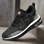 Chaussures orthopédiques de sécurité mixtes, embout en acier, noir