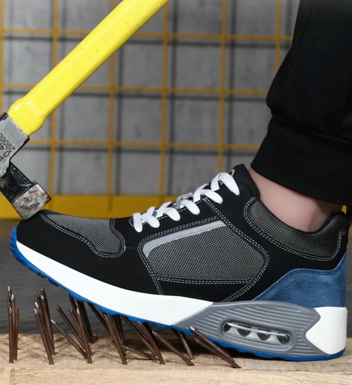 Chaussures orthopédiques de sécurité mixtes, embout en acier