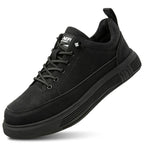 Chaussures de sécurité sans lacets imperméables, embout acier, noir
