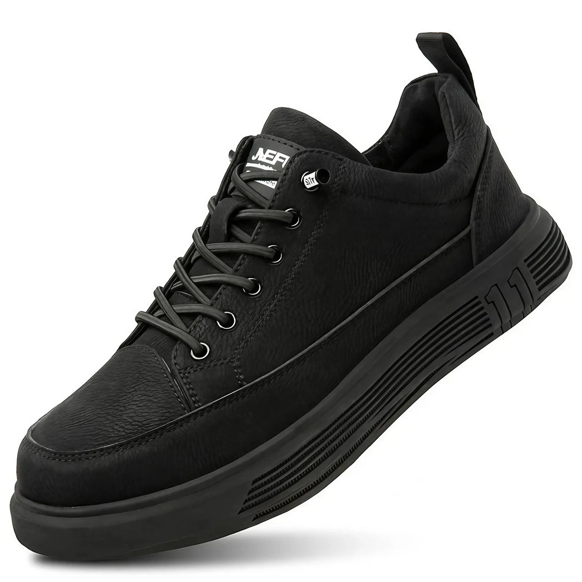 Chaussures de sécurité sans lacets imperméables, embout acier, noir
