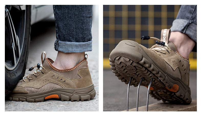 Chaussures de sécurité mixtes à bout en acier, respirantes