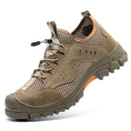 Chaussures de sécurité mixtes à bout en acier, respirantes, gris