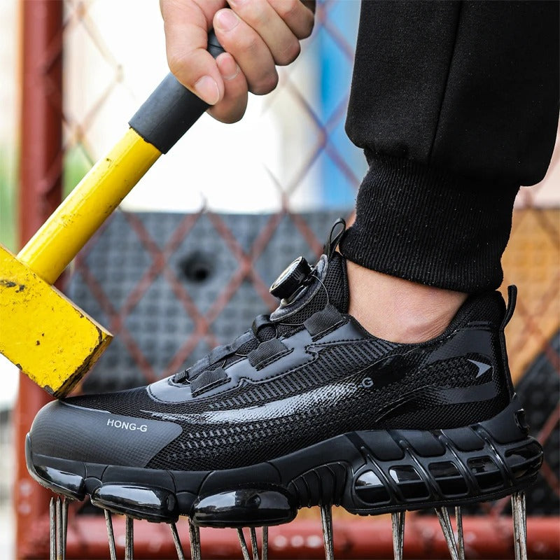 Chaussures de sécurité anti-écrasement à serrage par molette