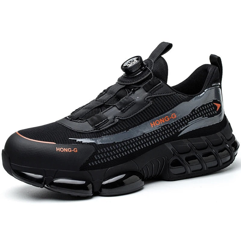 Chaussures de sécurité anti-écrasement à serrage par molette, gris