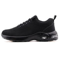 Chaussures de sécurité unisexe noires, embout acier, coussin d'air