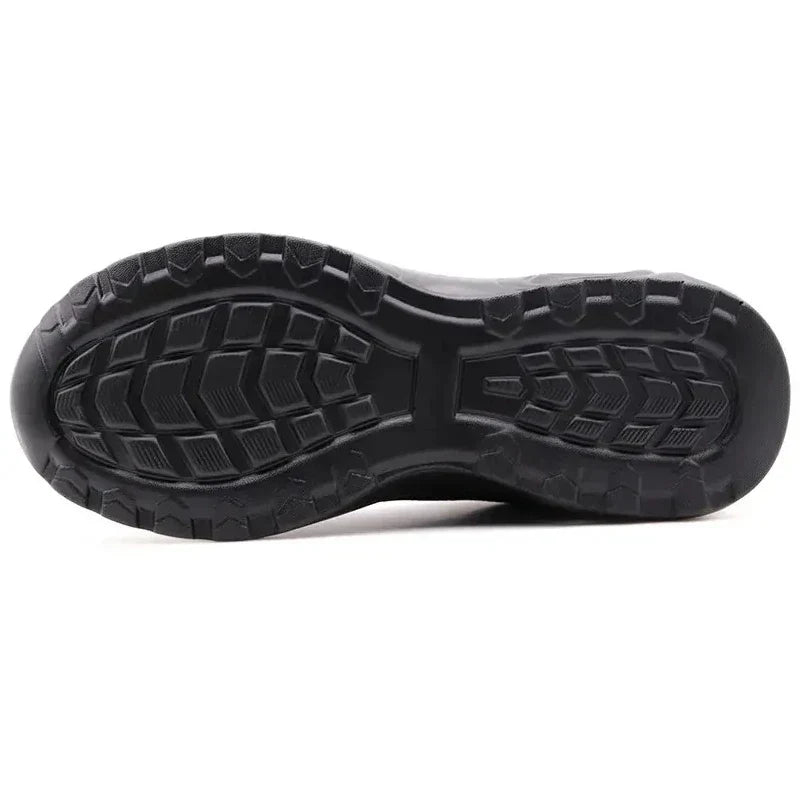 Chaussures de sécurité unisexe noires, embout acier, coussin d'air