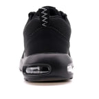 Chaussures de sécurité unisexe noires, embout acier, coussin d'air