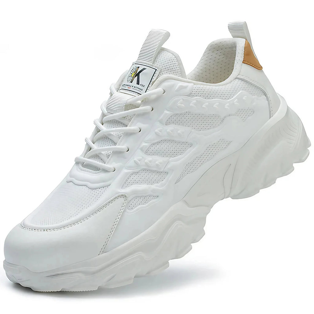 Chaussures de sécurité mixtes à embout acier, dessus en maille, blanc