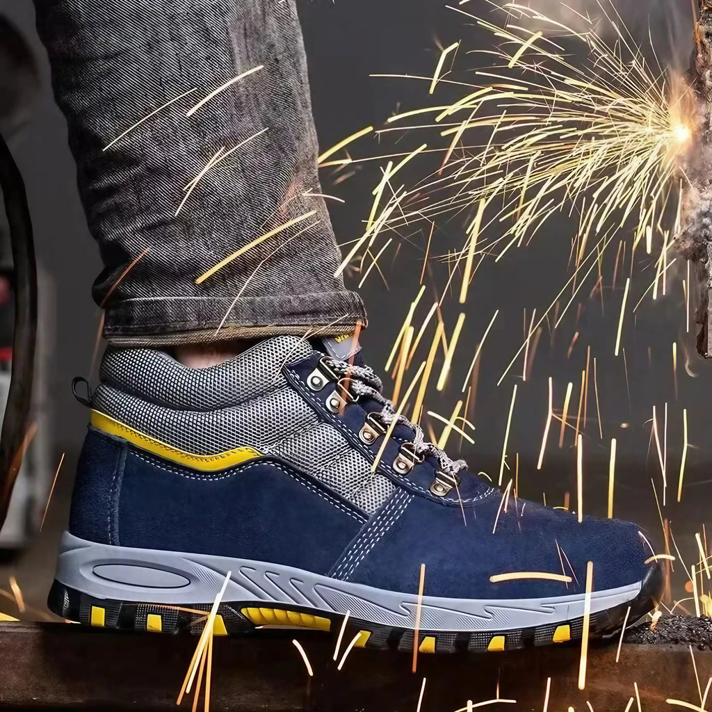 Chaussures de sécurité unisexe à embout acier, fermeture à boucle