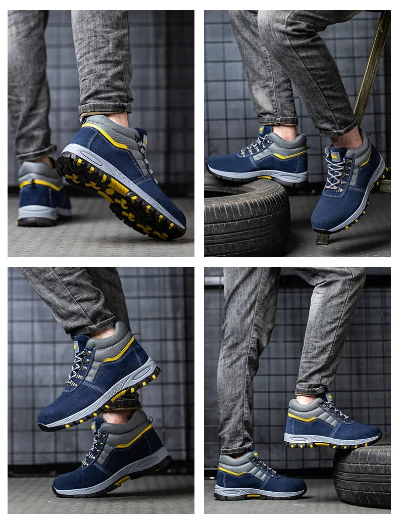 Chaussures de sécurité unisexe à embout acier, fermeture à boucle