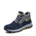 Chaussures de sécurité unisexe à embout acier, fermeture à boucle, bleu