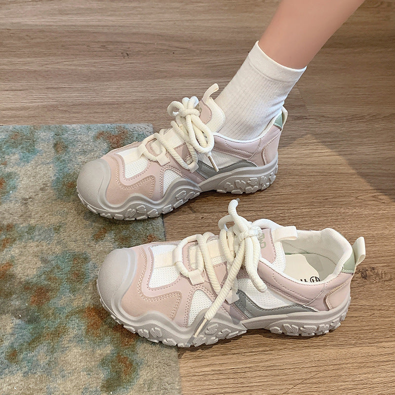 Chaussures de course femme à semelle large et sangles de maintien