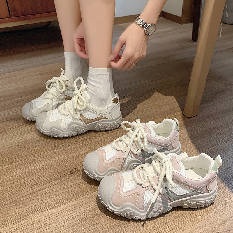 Chaussures de course femme à semelle large et sangles de maintien