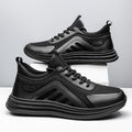 Chaussures de sport homme à semelle flexible et lacets plats, noir
