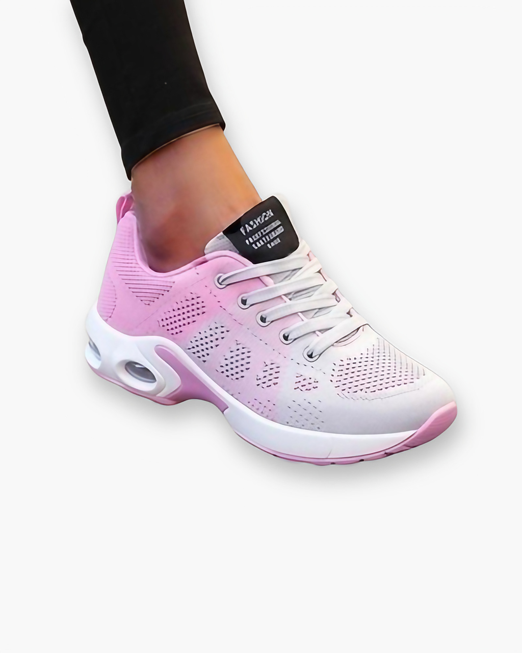 Baskets de sport femme légères, semelle amortissante, gris et rose