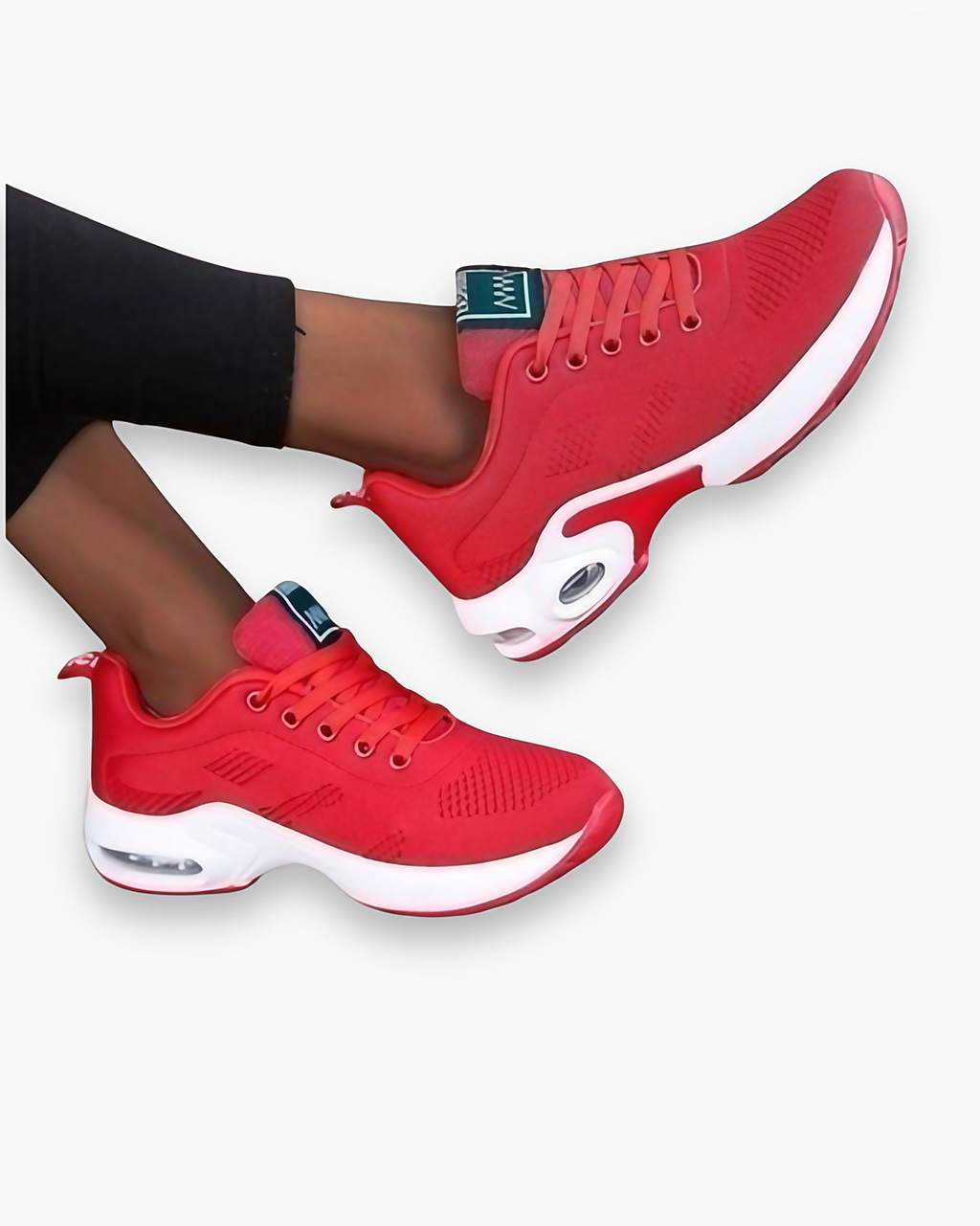 Baskets de sport femme légères, semelle amortissante, rouge