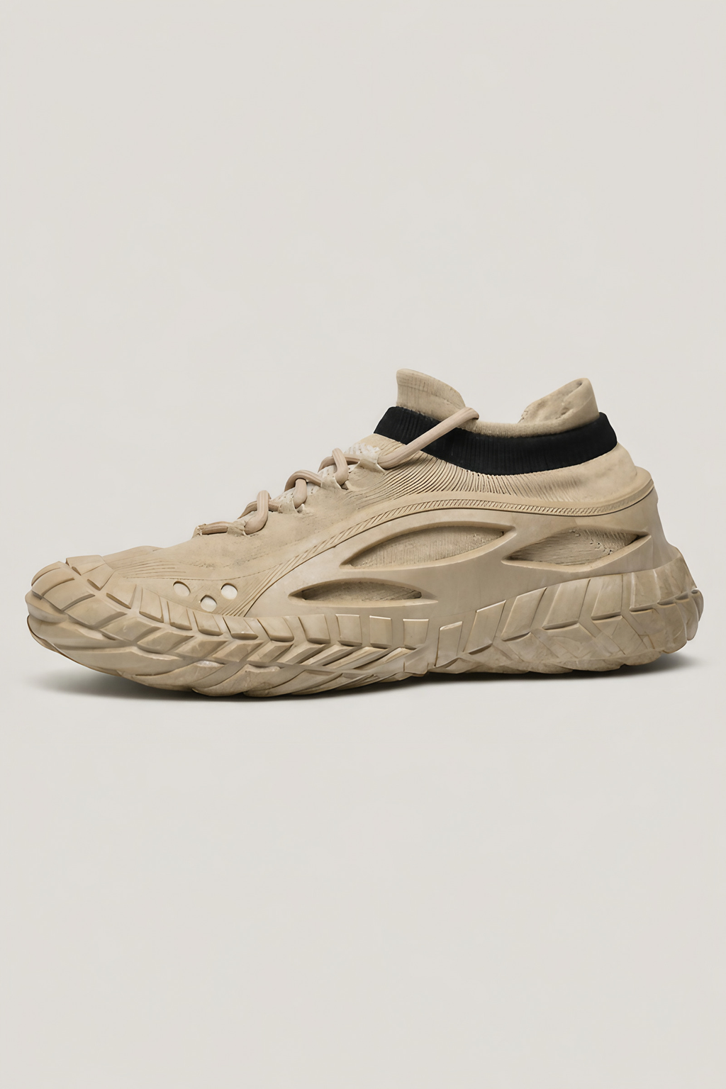 Chaussures de sport homme à col élastique et semelle crantée, beige