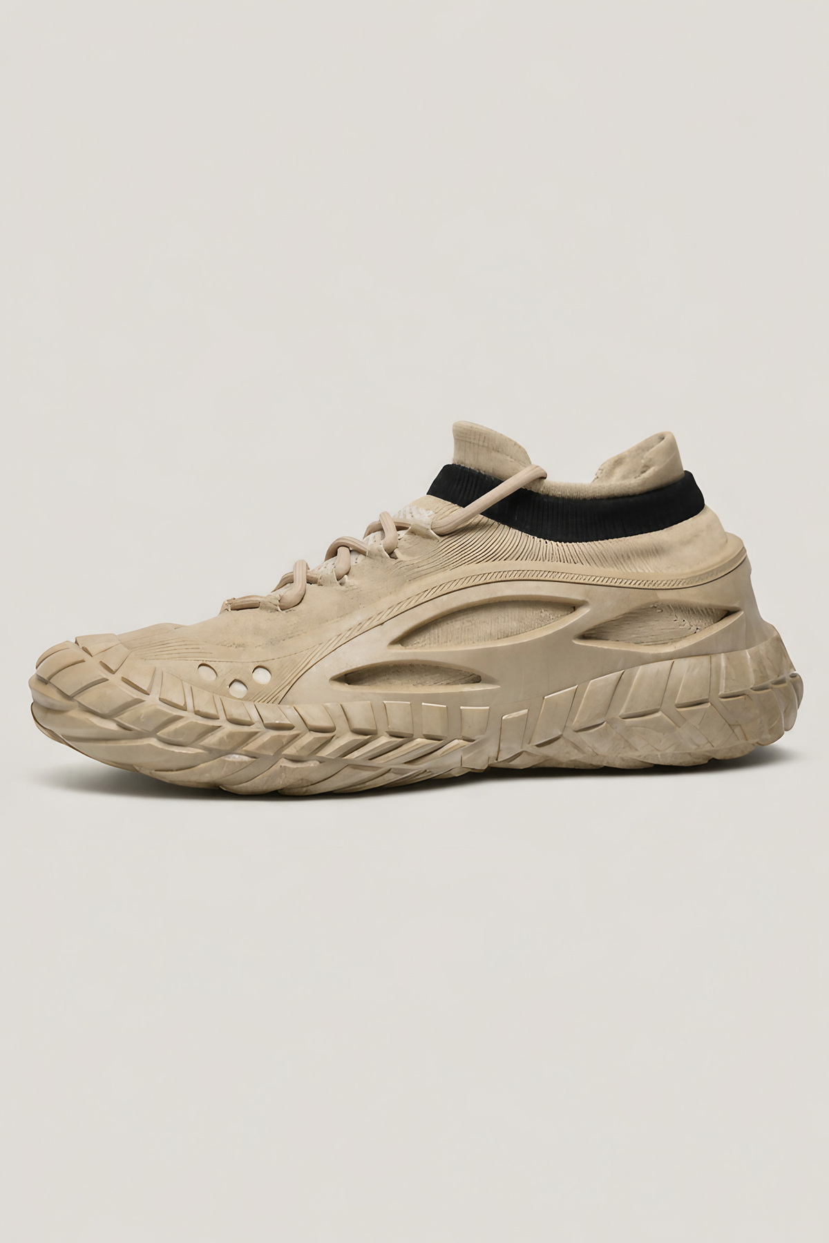 Chaussures de sport homme à col élastique et semelle crantée, beige