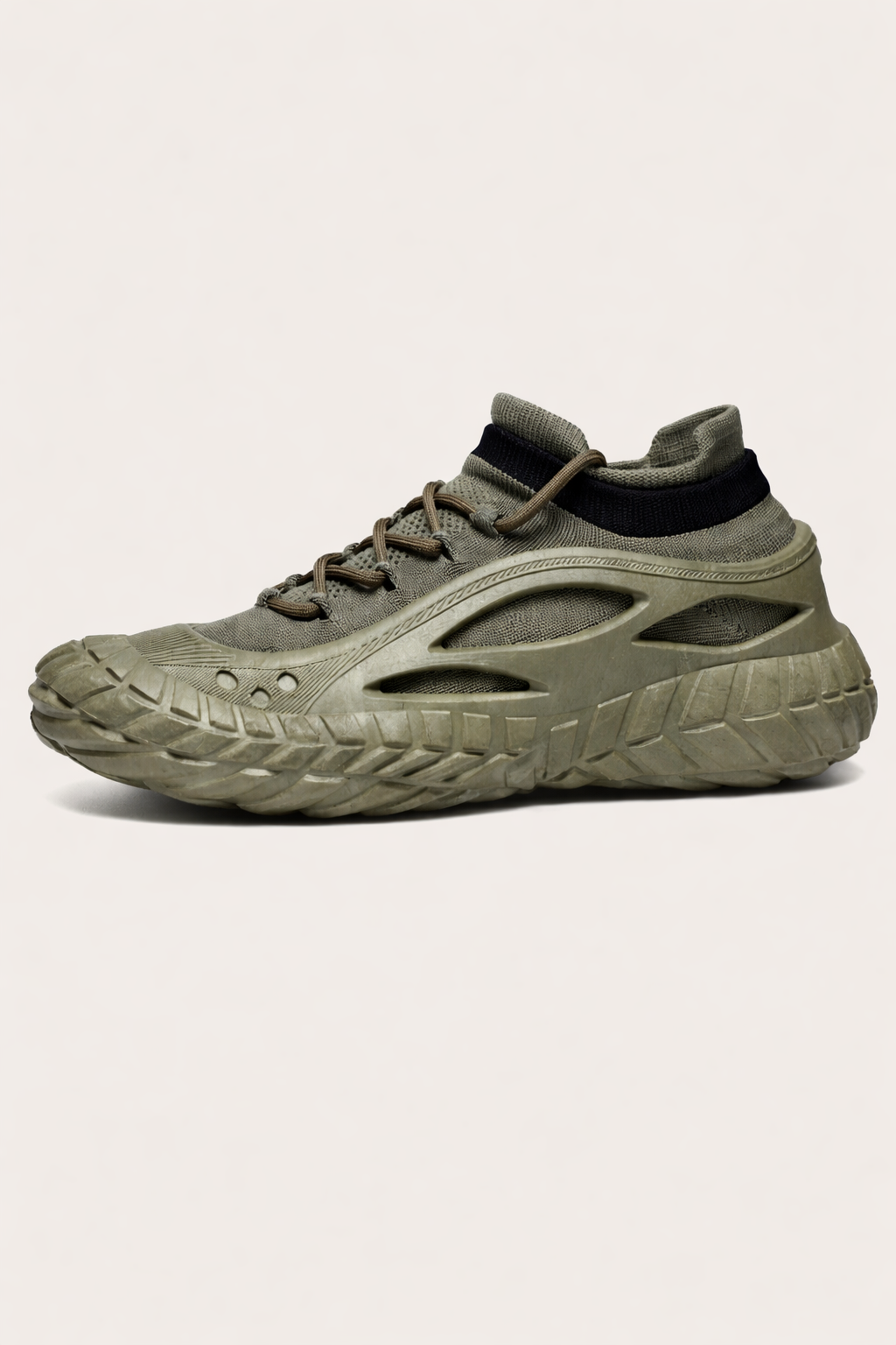 Chaussures de sport homme à col élastique et semelle crantée, vert