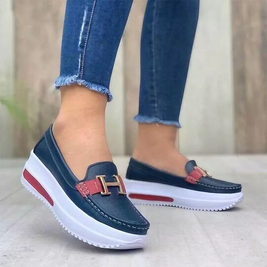 Chaussures sans lacets femme, semelle souple, du 35 au 43, bleu