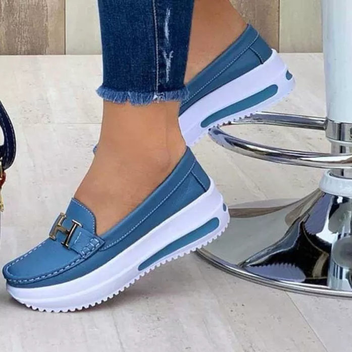 Chaussures sans lacets femme, semelle souple, du 35 au 43, bleu clair