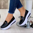 Chaussures sans lacets femme, semelle souple, du 35 au 43, noir