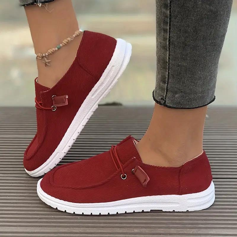 Baskets slip-on femme à enfiler, semelle légère, six coloris, rouge