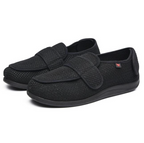 Chaussures orthopédiques larges à scratch, tige en maille, noir